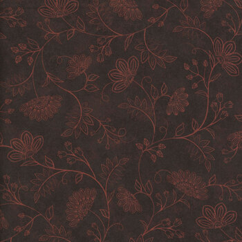Operetta MAS11005-JP Black/Pink Flowering Vines by Monique Jacobs for Maywood Studio, Image