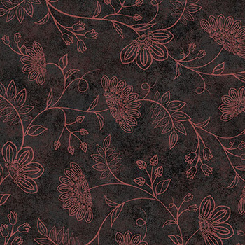 Operetta MAS11005-JP Black/Pink Flowering Vines by Monique Jacobs for Maywood Studio, Image