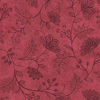 Operetta MAS11005-RJ Red/Black Flowering Vines by Monique Jacobs for Maywood Studio, Image