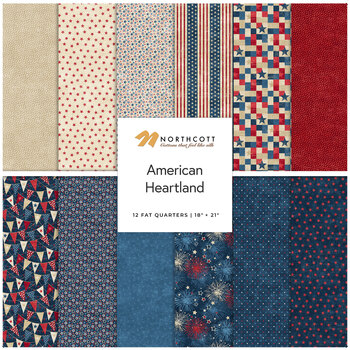American Heartland  12 FQ Set by Northcott Fabrics, Image