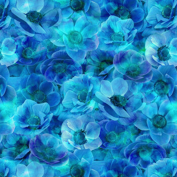 Flourish X5629-17 Cobalt by Hoffman Fabrics, Image