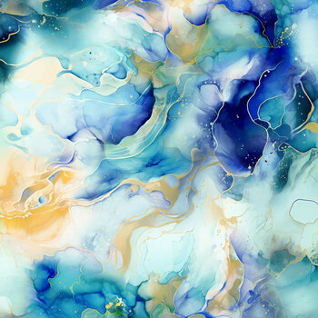 Flourish X5628-73 Ocean by Hoffman Fabrics, Image