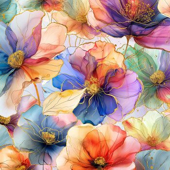 Flourish X5625-130 Multi by Hoffman Fabrics, Image