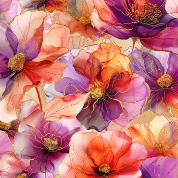 Flourish X5625-384 Mimosa by Hoffman Fabrics, Image