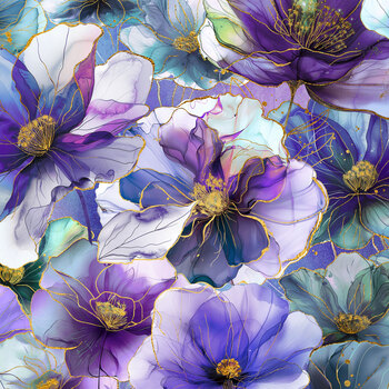 Flourish X5625-91 Amethyst by Hoffman Fabrics, Image