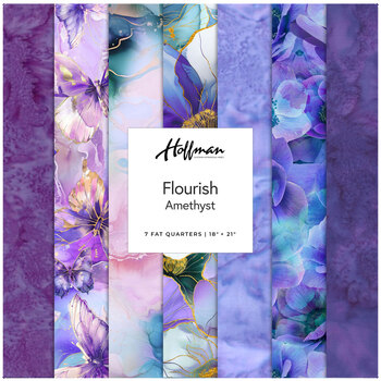 Flourish  Amethyst 7 FQ Set by Hoffman Fabrics, Image
