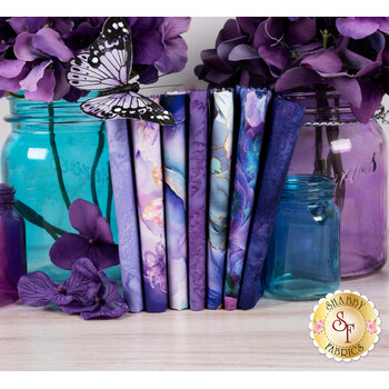 Flourish  7 FQ Set - Amethyst by Hoffman Fabrics, Image