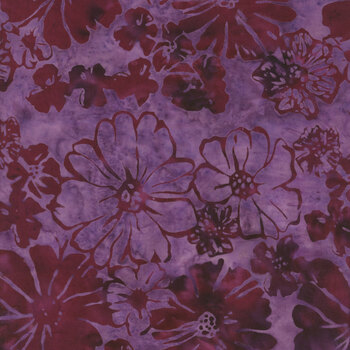 Bali Batiks - Huckleberry Haven X2634-428 Mulberry by Hoffman Fabrics, Image