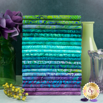 Fossil Finesse  20 FQ Set by Kathy Engle for Island Batik, Image