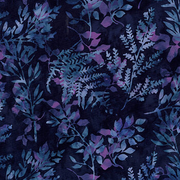 Dandelions at Dusk X2627-85 Blackberry by Hoffman Fabrics, Image