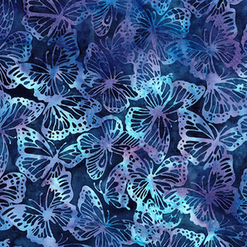 Dandelions at Dusk X2623-243 Delft by Hoffman Fabrics, Image