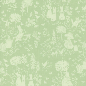 Peter Rabbit™ and Benjamin Bunny™ C17251-GREEN Tonal Garden by Riley Blake Designs, Image