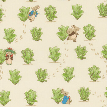 Peter Rabbit™ and Benjamin Bunny™ CD17253-CREAM Lettuce Patch by Riley Blake Designs, Image