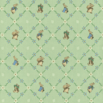 Peter Rabbit™ and Benjamin Bunny™ C17254-GREEN Lattice by Riley Blake Designs, Image