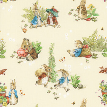 Peter Rabbit™ and Benjamin Bunny™ CD17250-CREAM Main by Riley Blake Designs, Image