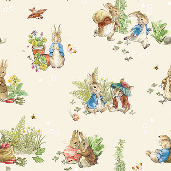 Peter Rabbit™ and Benjamin Bunny™ CD17250-CREAM Main by Riley Blake Designs, Image