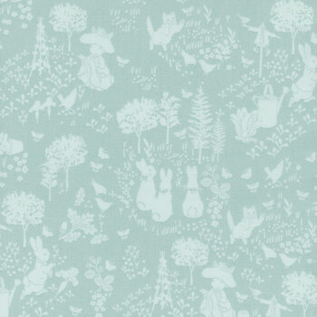 Peter Rabbit™ and Benjamin Bunny™ C17251-BLUE Tonal Garden by Riley Blake Designs, Image