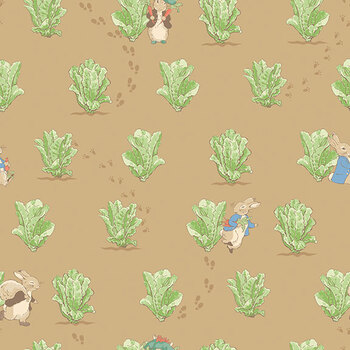 Peter Rabbit™ and Benjamin Bunny™ CD17253-TAN Lettuce Patch by Riley Blake Designs, Image