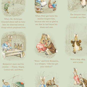 Peter Rabbit™ and Benjamin Bunny™ CD17252-GREEN Story Time by Riley Blake Designs, Image