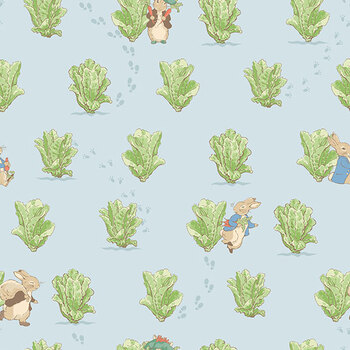Peter Rabbit™ and Benjamin Bunny™ CD17253-BLUE Lettuce Patch by Riley Blake Designs, Image