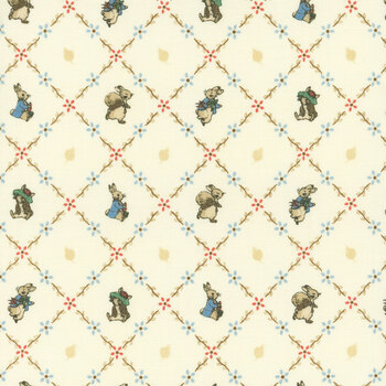 Peter Rabbit™ and Benjamin Bunny™ C17254-CREAM Lattice by Riley Blake Designs, Image