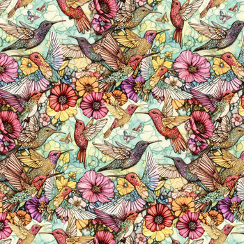 Flight of Beauty 16240401-01 Multi by Peggy Collins for Camelot Fabrics, Image