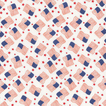 Firecracker C17203-WHITE Flags by My Mind's Eye for Riley Blake Designs, Image