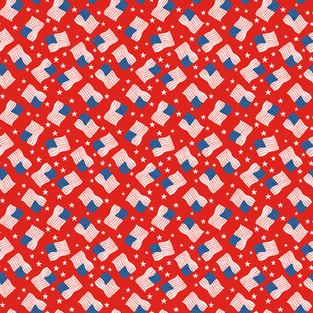 Firecracker C17203-REDHEN Flags by My Mind's Eye for Riley Blake Designs, Image
