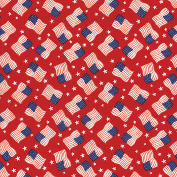 Firecracker C17203-REDHEN Flags by My Mind's Eye for Riley Blake Designs, Image