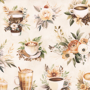 Coffee Time CD17130-CREAM Main by Riley Blake Designs, Image