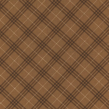 Coffee Time C17133-BROWN Plaid by Riley Blake Designs, Image