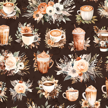 Coffee Time CD17130-BROWN Main by Riley Blake Designs, Image