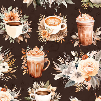 Coffee Time CD17130-BROWN Main by Riley Blake Designs, Image