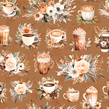 Coffee Time CD17130-CINNAMON Main by Riley Blake Designs, Image