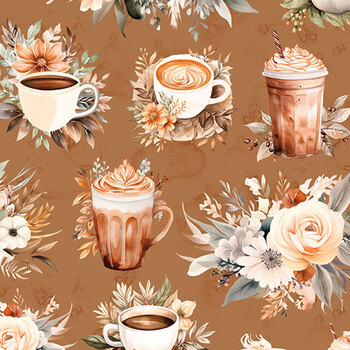 Coffee Time CD17130-CINNAMON Main by Riley Blake Designs, Image