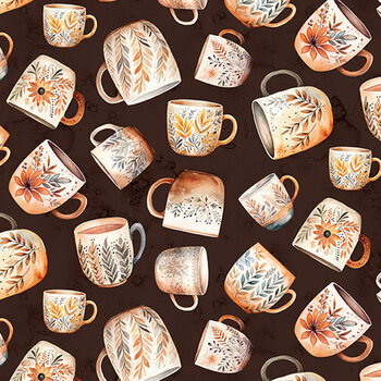 Coffee Time CD17131-BROWN Coffee Mugs by Riley Blake Designs, Image