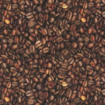 Coffee Time CD17135-BROWN Coffee Beans by Riley Blake Designs, Image