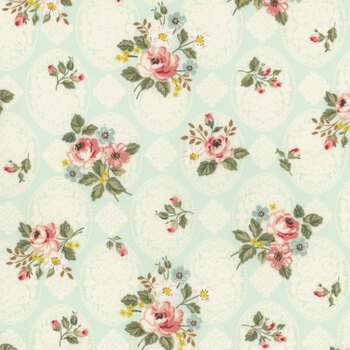 Rose & Violet's Bouquet des Fleurs C17291-MINT Posy by Miss Rose Sister Violet for Riley Blake Designs, Image