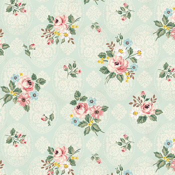 Rose & Violet's Bouquet des Fleurs C17291-MINT Posy by Miss Rose Sister Violet for Riley Blake Designs, Image