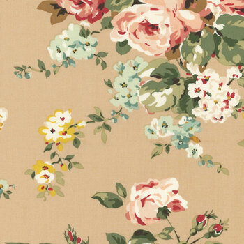 Rose & Violet's Bouquet des Fleurs C17290-TAN Bouquet by Miss Rose Sister Violet for Riley Blake Designs, Image