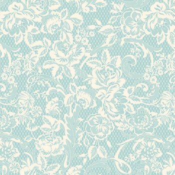 Rose & Violet's Bouquet des Fleurs C17292-BLUE Lace by Miss Rose Sister Violet for Riley Blake Designs, Image