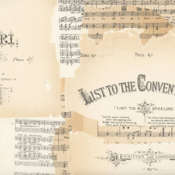 Rose & Violet's Bouquet des Fleurs C17295-PARCHMENT Melody by Miss Rose Sister Violet for Riley Blake Designs, Image