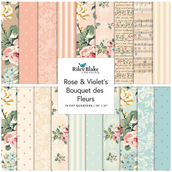 Rose & Violet's Bouquet des Fleurs  19 FQ Set by Miss Rose Sister Violet for Riley Blake Designs, Image