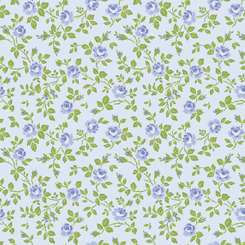 Hydrangeas In The Garden C16832-POWDER Tossed Floral by Jennifer Bosworth for Riley Blake Designs, Image