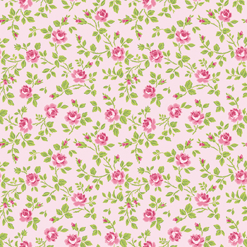 Hydrangeas In The Garden C16832-PINK Tossed Floral by Jennifer Bosworth for Riley Blake Designs, Image