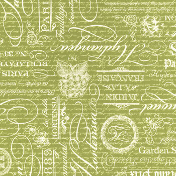 Hydrangeas In The Garden CPL16833-GREEN Text by Jennifer Bosworth for Riley Blake Designs, Image