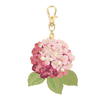 Hydrangeas In The Garden  Enamel Charm - Pink, Image