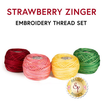  Strawberry Zinger Wool Mat - 4pc Embroidery Thread Set, Image