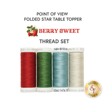  Point of View Folded Star Table Topper - Berry Sweet - 4pc Thread Set, Image