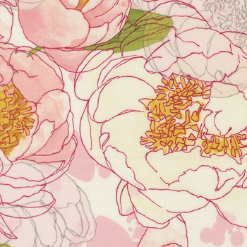 Darling Peony 48790-11 Cream by Robin Pickens for Moda Fabrics, Image